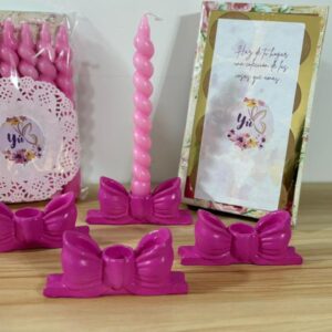 Set de Vela y base en forma de Lazo